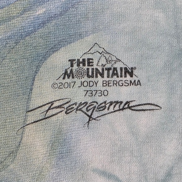 The Mountain Sea Otters Tie Dye T-Shirt Men's Large Jody Bergsma Art 2017 Teal - Picture 3 of 7